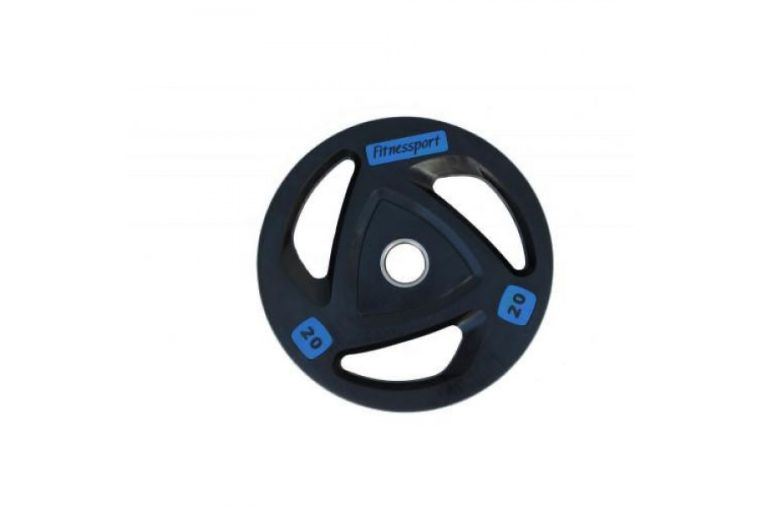Диск олимпийский обрезиненный (Fitnessport), черный 20кг. 
