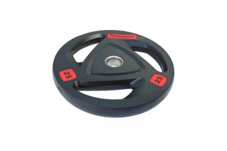 Диск олимпийский обрезиненный (Fitnessport), черный 25кг. фото 1