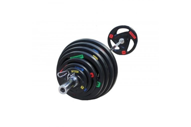 Диск олимпийский обрезиненный (Fitnessport), черный 25кг. фото 5