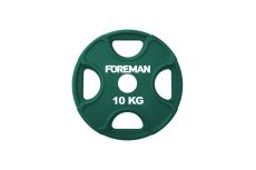 Диск олимпийский обрезиненный Foreman PRR, 10 кг PRR-10KG Зеленый