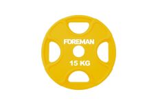 Диск олимпийский обрезиненный Foreman PRR, 15 кг PRR-15KG Желтый