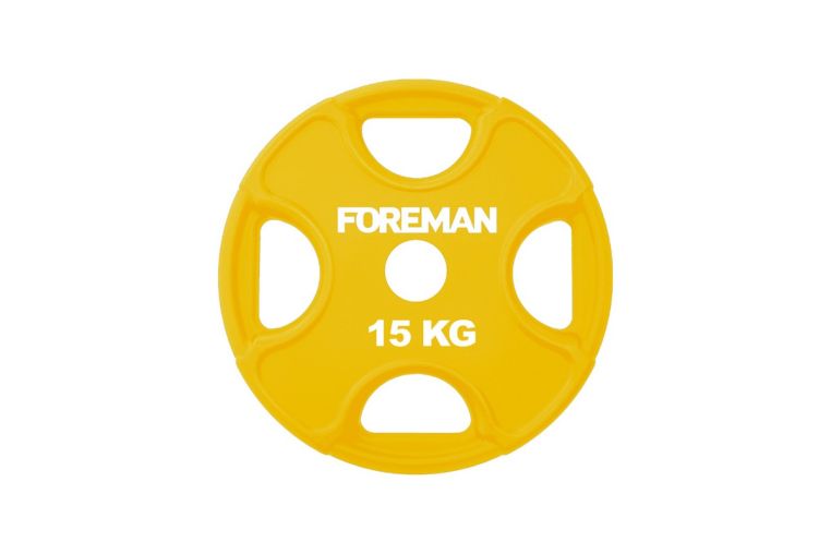 Диск олимпийский обрезиненный Foreman PRR, 15 кг PRR-15KG Желтый 