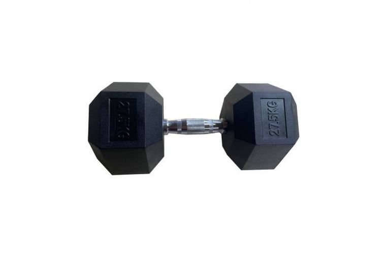 Обрезиненная гексагональная гантель 27,5кг Inex Hex Dumbbell TF-D2017-27.5 черный 