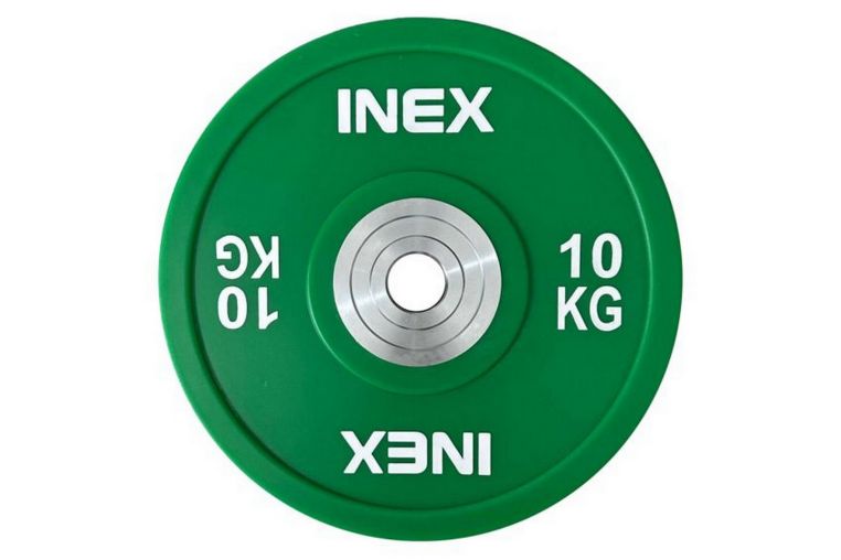 Олимпийский диск в уретане 10кг Inex PU Bumper Plate TF-P2100-10 зеленый\белый 
