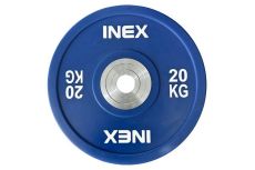 Олимпийский диск в уретане 20кг Inex PU Bumper Plate TF-P2100-20 синий\белый