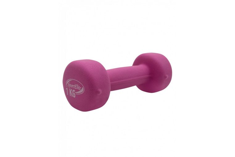 Гантель неопреновая 1кг (2 шт) Sport Elite ES-0390 розовый 