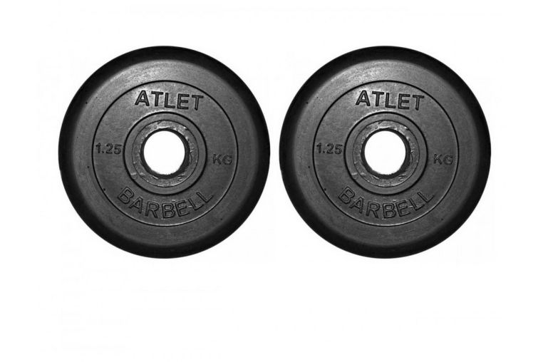 Диски обрезиненные d26 2x1,25кг MB Barbell Atlet MB-AtletB26-1,25 черный 