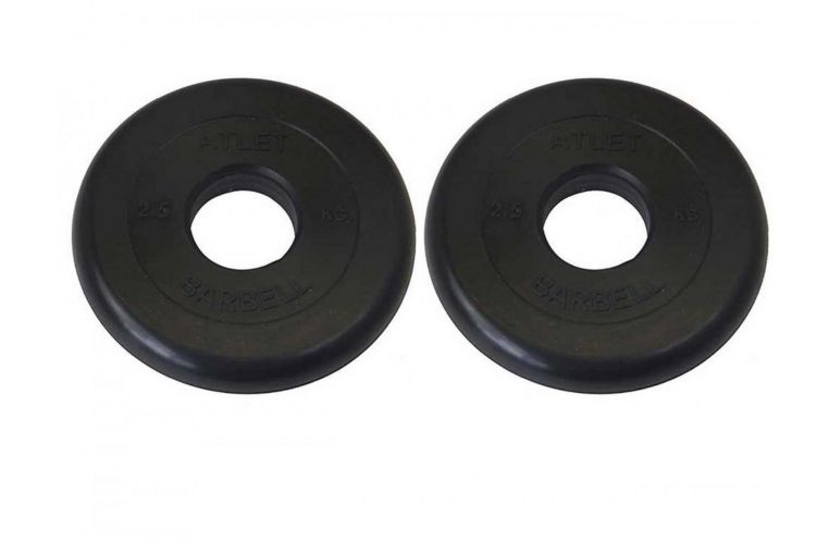 Диски обрезиненные d51 2x2,5кг MB Barbell Atlet MB-AtletB50-2,5 черный 