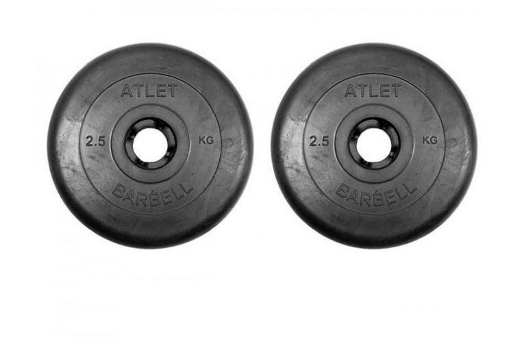 Диски обрезиненные d31 2x2,5кг MB Barbell Atlet MB-AtletB31-2,5 черный 