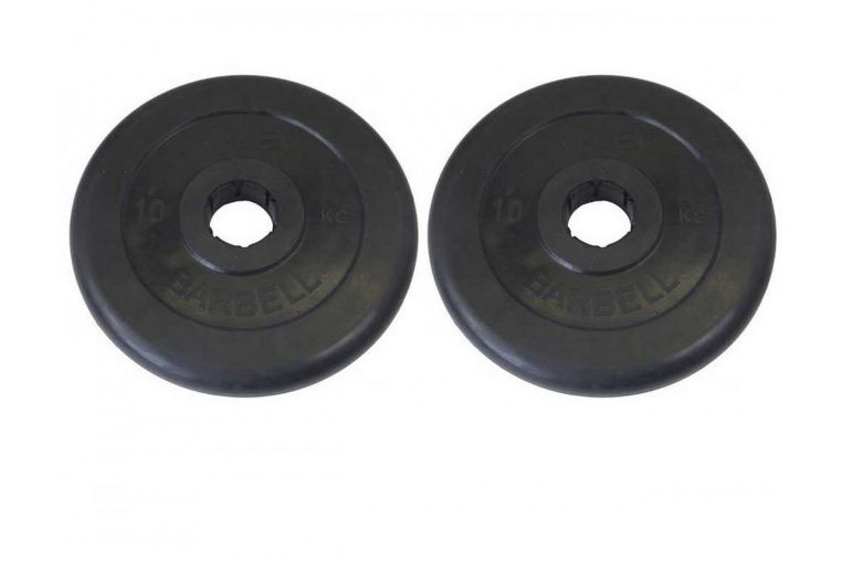 Диски обрезиненные d51 2x10кг MB Barbell Atlet MB-AtletB50-10 черный 