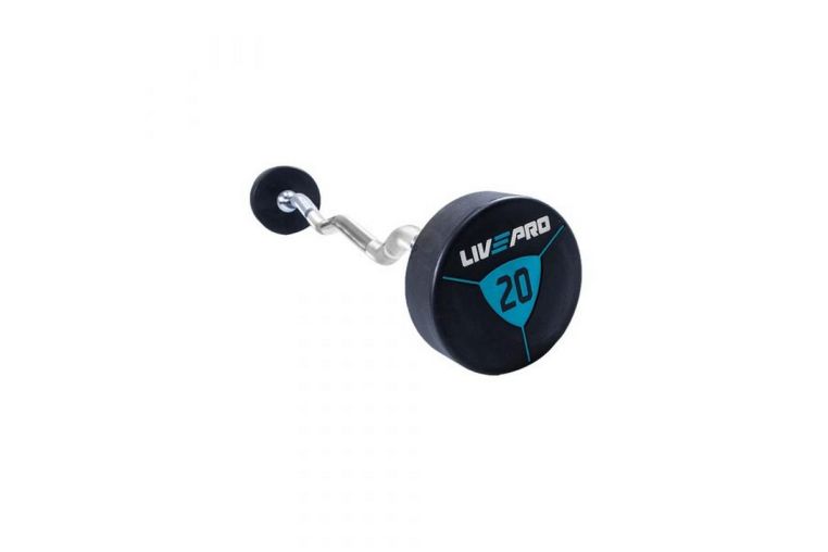 Фиксированная кривая штанга 15кг Ez Curl Urethane Barbells Live Pro LP8011-15 фото 1