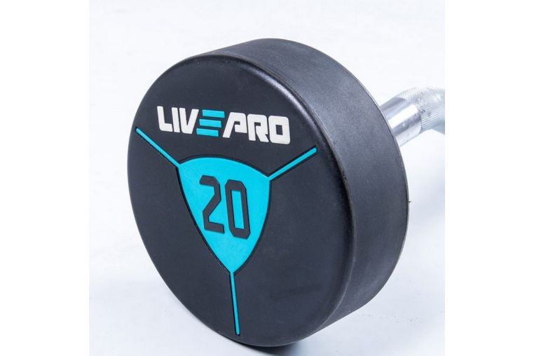 Фиксированная кривая штанга 15кг Ez Curl Urethane Barbells Live Pro LP8011-15 фото 3