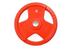 Диск обрезиненный цветной с 3-мя хватами D51 мм 25 кг Iron King GR