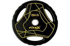 Диск Олимпийский 15кг полиуретановый с ручками Fitex LP-15