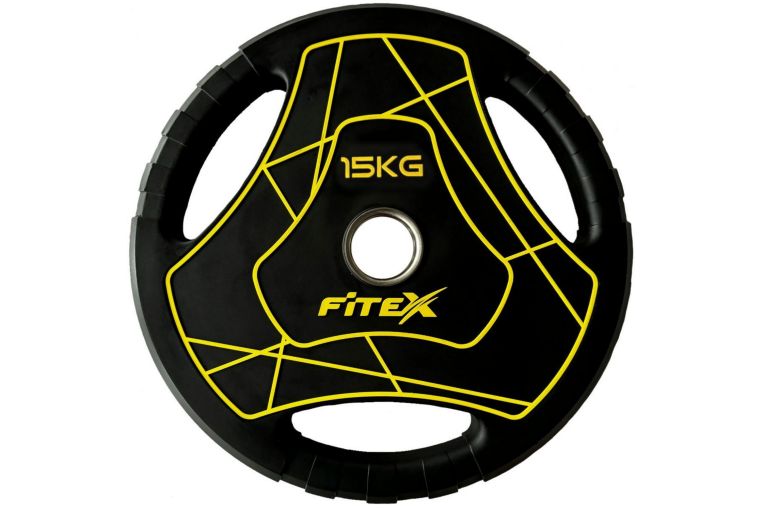 Диск Олимпийский 15кг полиуретановый с ручками Fitex LP-15 