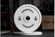 Диск 5кг каучуковый для штанги YouSteel Белый