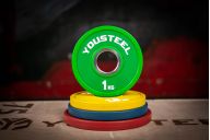 Диск 1,0кг, каучук, тренировочный, зеленый YouSteel