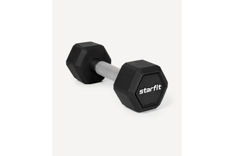 Гантель гексагональная 4кг, обрезиненная Star Fit DB-301PRO черный фото 2