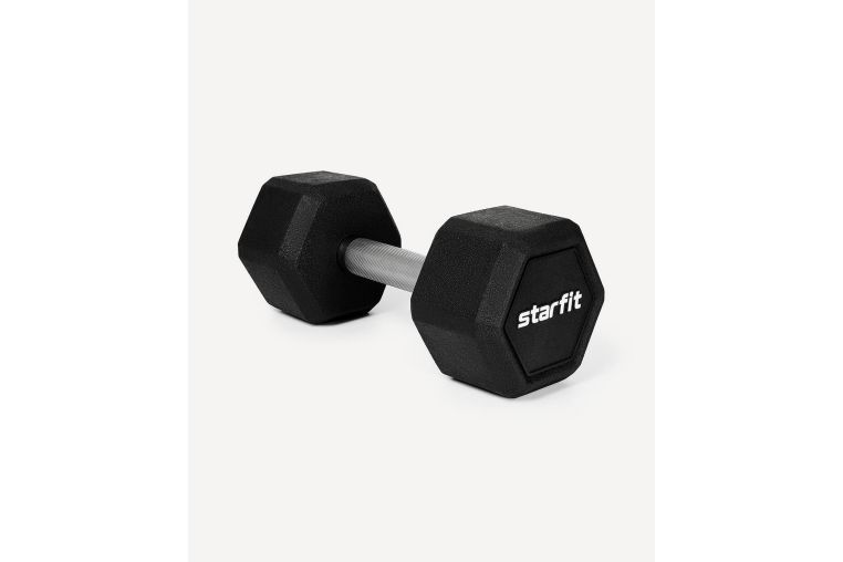 Гантель гексагональная 12кг, обрезиненная Star Fit DB-301PRO черный фото 2