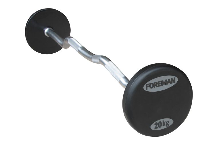 Набор штанг с искривленным грифом FOREMAN, 10-55 кг 10-55 кг, 10 штук, черный, наклейка редизайн 