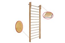 Стенка гимнастическая 2800х1000 с турником (массив.сосна) Dinamika ZSO-002555