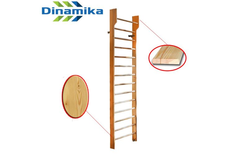 Стенка гимнастическая 3000х800 с турником (массив.сосна) Dinamika ZSO-002556 фото 1