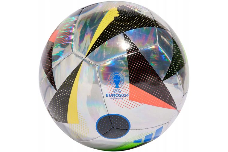 Мяч футбольный Adidas Euro24 Training FOIL IN9368, р.5, 12п, ТПУ, маш.сш, серебристый фото 1