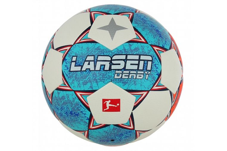 Мяч футбольный Larsen Derby White/Orange/Blue фото 2