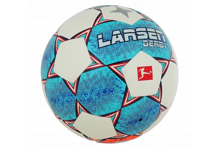 Мяч футбольный Larsen Derby White/Orange/Blue фото 3