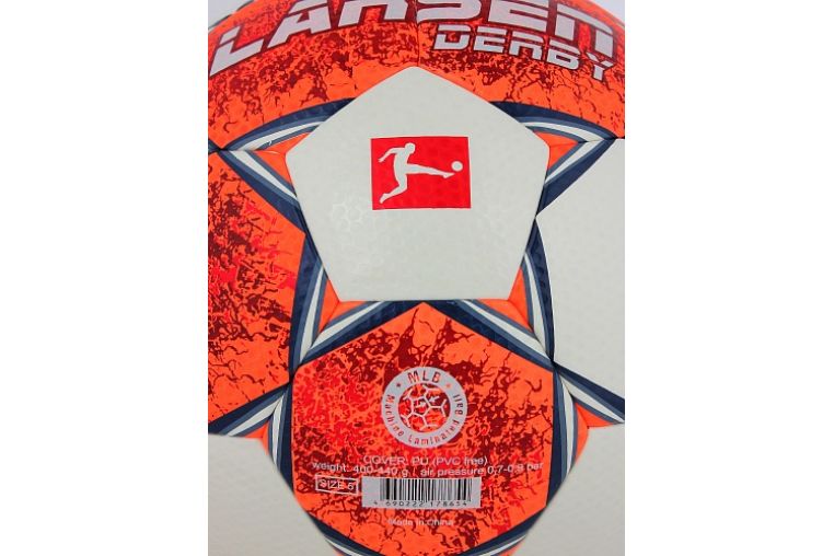 Мяч футбольный Larsen Derby White/Orange/Blue фото 4