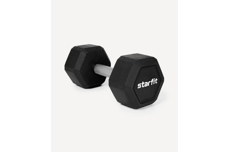 Гантель гексагональная 14кг, обрезиненная Star Fit DB-301PRO черный фото 1