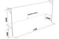 Ворота футбольные Glav с консолью для натяжения сетки, разборные (7,32х2,44 м) 15.100.1 шт