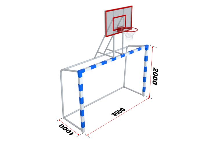 Ворота с баскетбольным щитом из оргстекла для зала Glav 7.102-11 фото 5