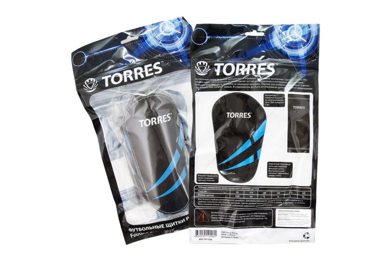 Щитки профессиональные Torres Pro FS1608M черно-сине-белый фото 1