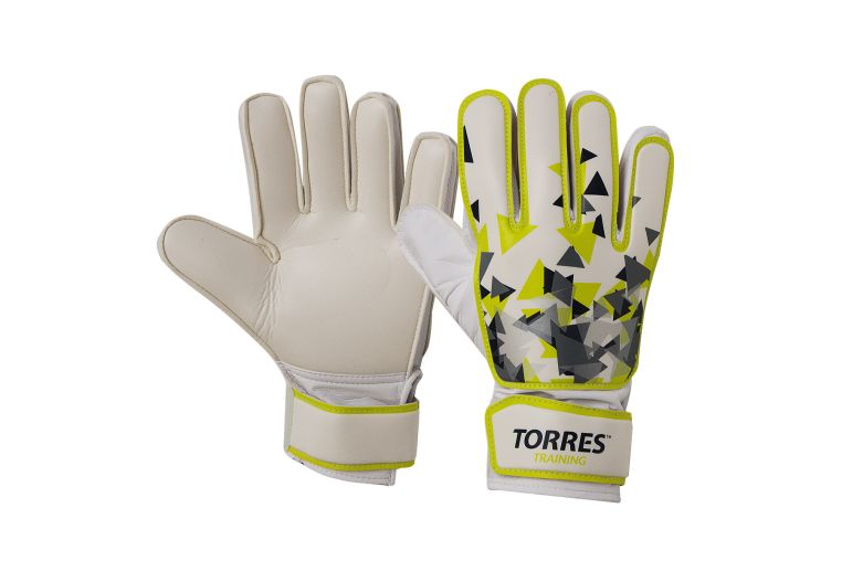 Перчатки вратарские Torres Training FG05214, р.10,2 мм латекс, удл.манж.,бело-зелено-серый 