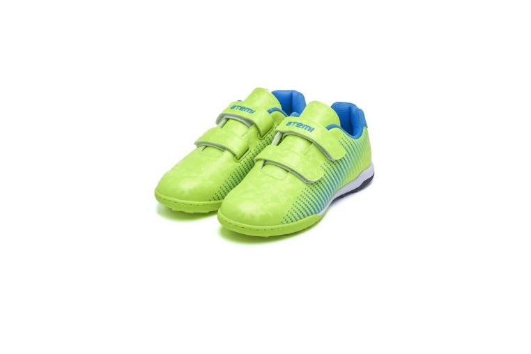 Бутсы футбольные Atemi TURF KIDS SBA-006 ярко-салатовый\синий 