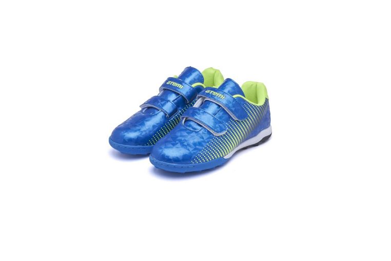 Бутсы футбольные Atemi TURF KIDS SBA-006 синий\ярко-салатовый 