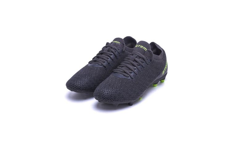 Бутсы футбольные Atemi MSR KIDS SBA-003 серый\ярко-салатовый 