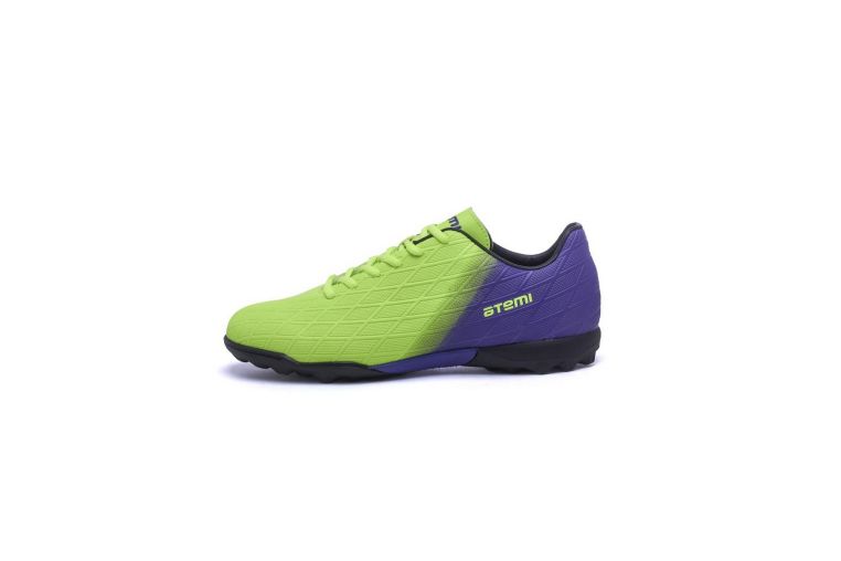Бутсы футбольные Atemi TURF KIDS SBA-005 ярко-салатовый\фиолетовый фото 9