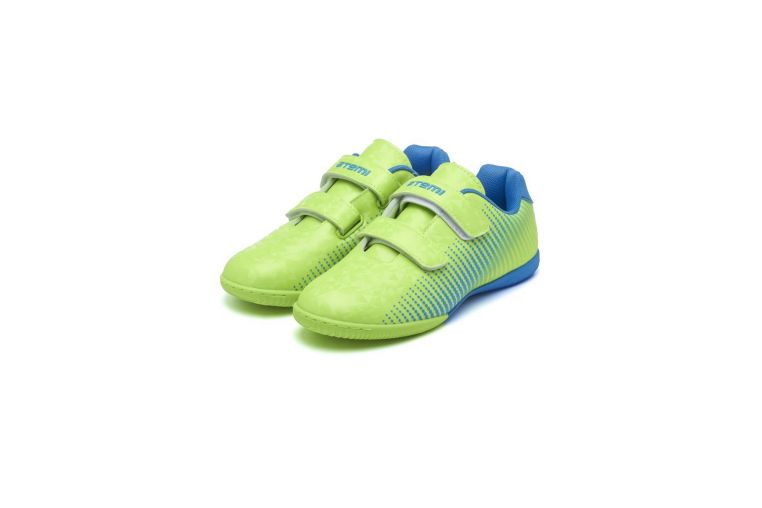 Бутсы футбольные Atemi INDOOR KIDS SBA-006 ярко-салатовый\синий 