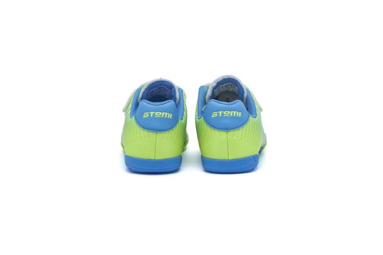 Бутсы футбольные Atemi INDOOR KIDS SBA-006 ярко-салатовый\синий фото 6
