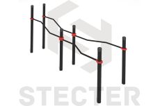 Брусья двойные Stecter разноуровневые с подъездом для коляски 5170