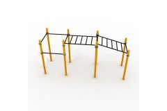 Рукоход двухсекционный с подъемом и 3 турника Spektr Sport SP WRK-311_76mm