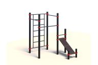 Спортивный комплекс Stecter Шведская стенка, лавочка для пресса и 2 разновысотных турника PAW-48 5047