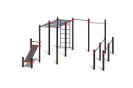 Комплекс Stecter из сдвоенных брусьев, турников, шведской стенки, 2 рукохода и лавки для пресса PAW-73 5072