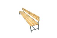 Скамейка для раздевалки со спинкой 200 см сиденье из дерева Dinamika ZSO-002186