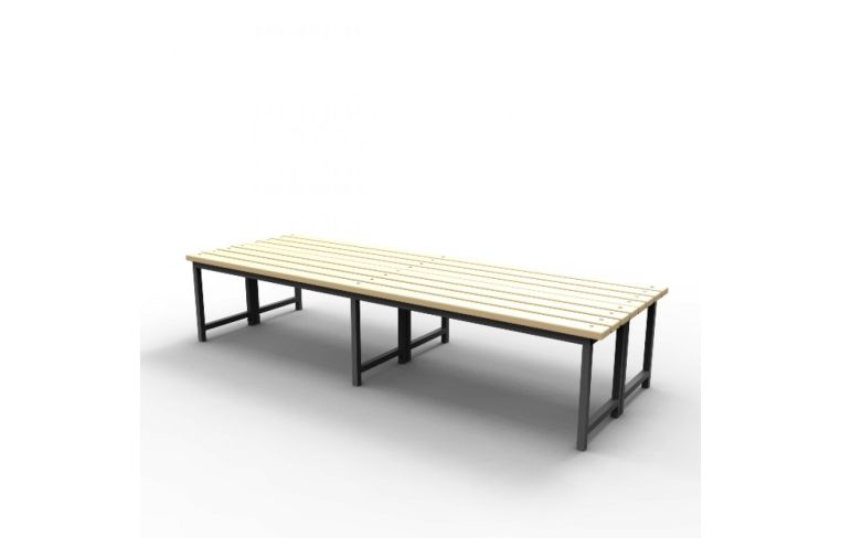 Лавка для раздевалок двойная (пластик 30 мм) 200x67х41,5см Gefest LD 200/73/40 