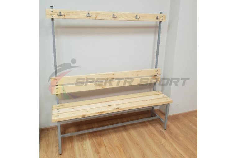 Скамейка с вешалкой для раздевалок, 200 см Spektr Sport цельная 