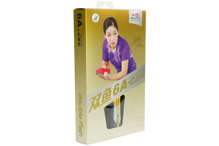Ракетка для настольного тенниса Double Fish 6A+C, ITTF App+ 2 мяча V40+мм 
