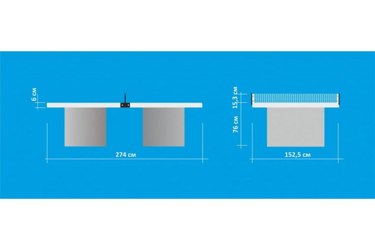 Теннисный стол Start Line City Power Outdoor 60 мм (бетон), с сеткой фото 4